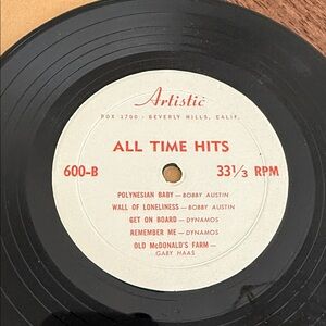 All Time Hits vintage compact 33 record includes dynamos & Bobby Austin
